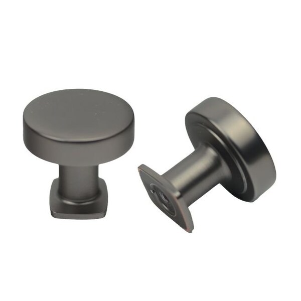 Crown 1-1/4" Diameter Round Flat Top Cabinet Knob Dark Pewter Finish CHK1218DP - main